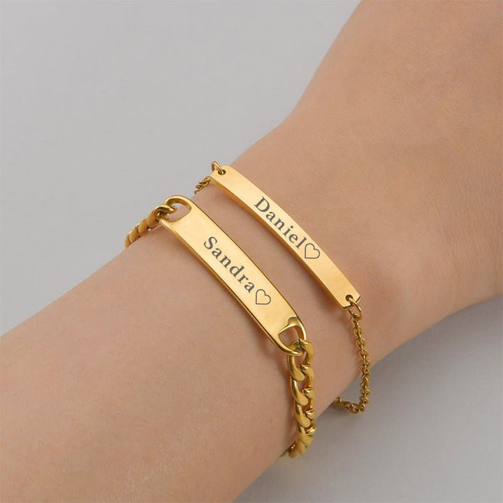 Pulseira Para Casais Com Nomes Gravados