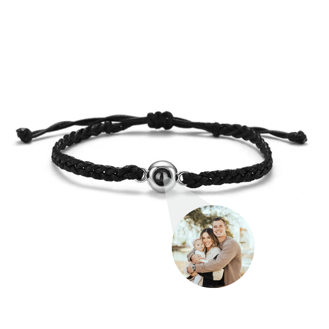 Pulseira Projeção Com Foto Pingente De Coração Feminina