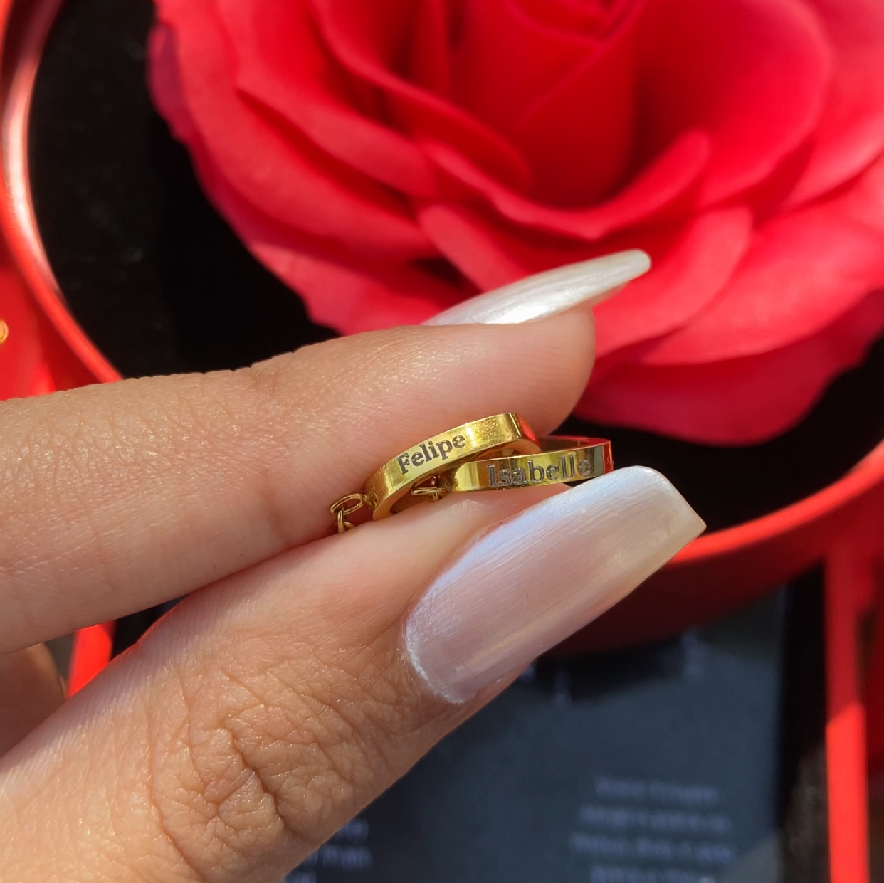 Caixa Asas & Colar Personalizado + Anel Solitário De Brinde