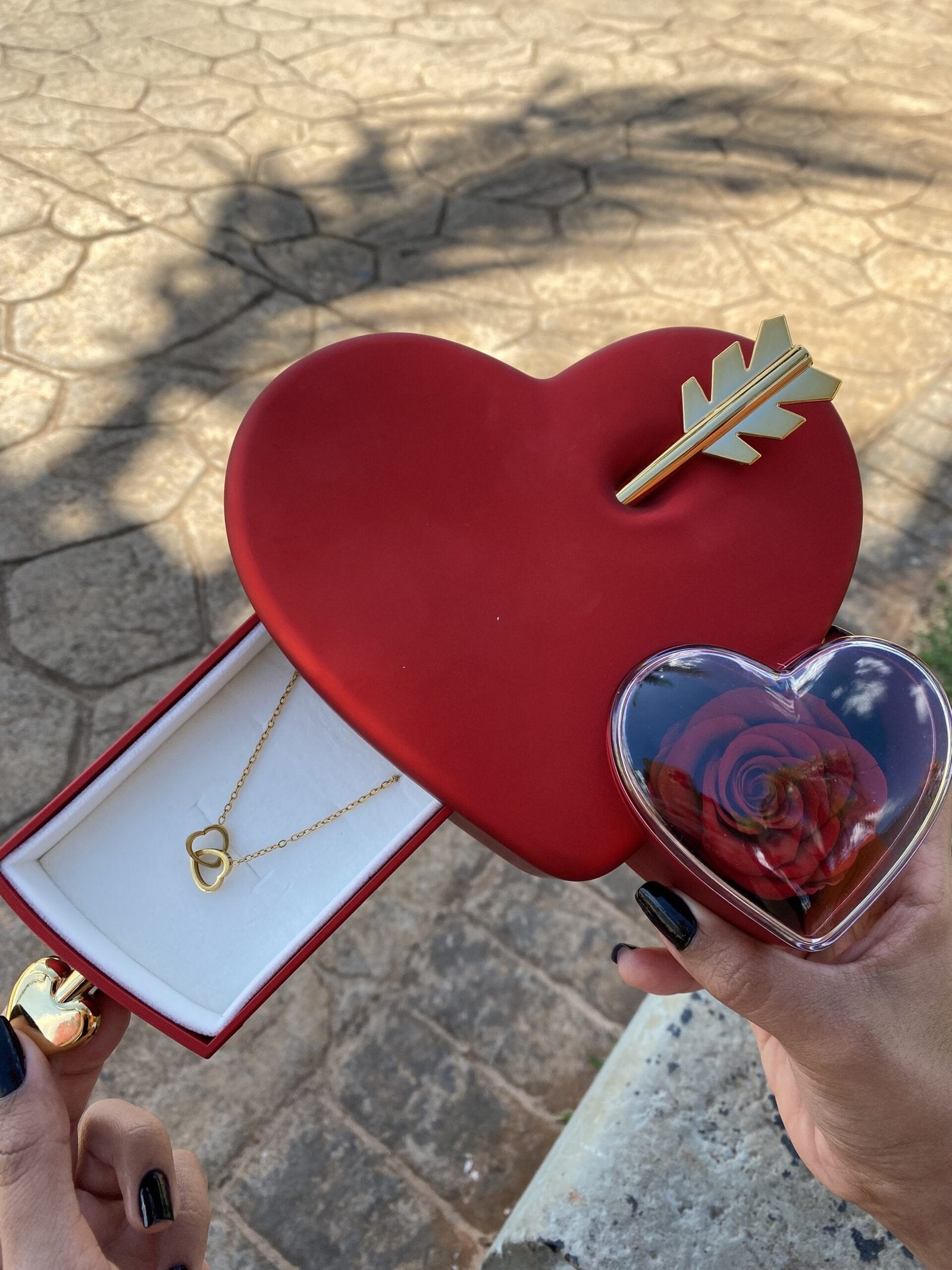 Caixa Cupido & Colar Dual Love Personalizavel