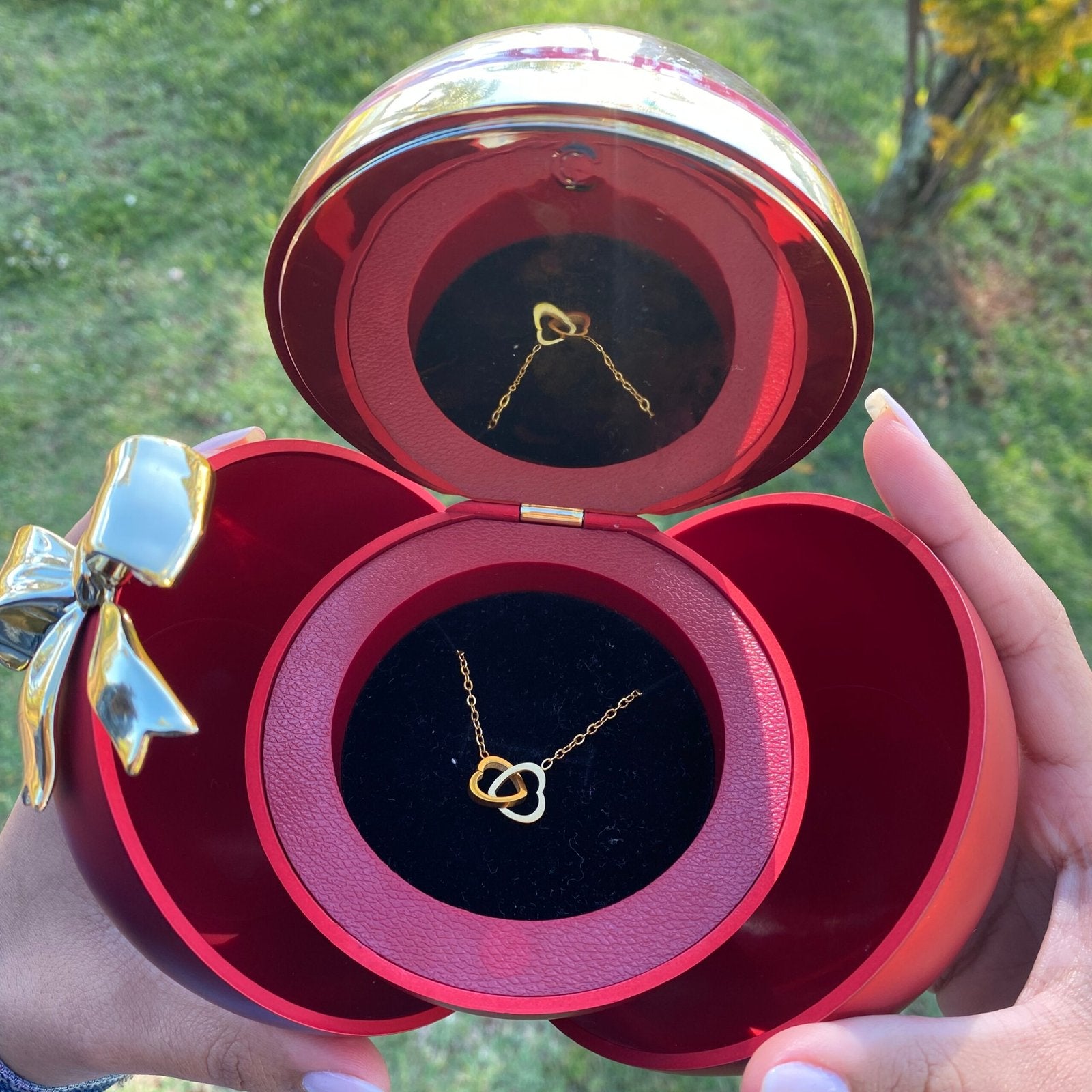 Caixa Laço Eterno & Colar Dual Love Personalizado