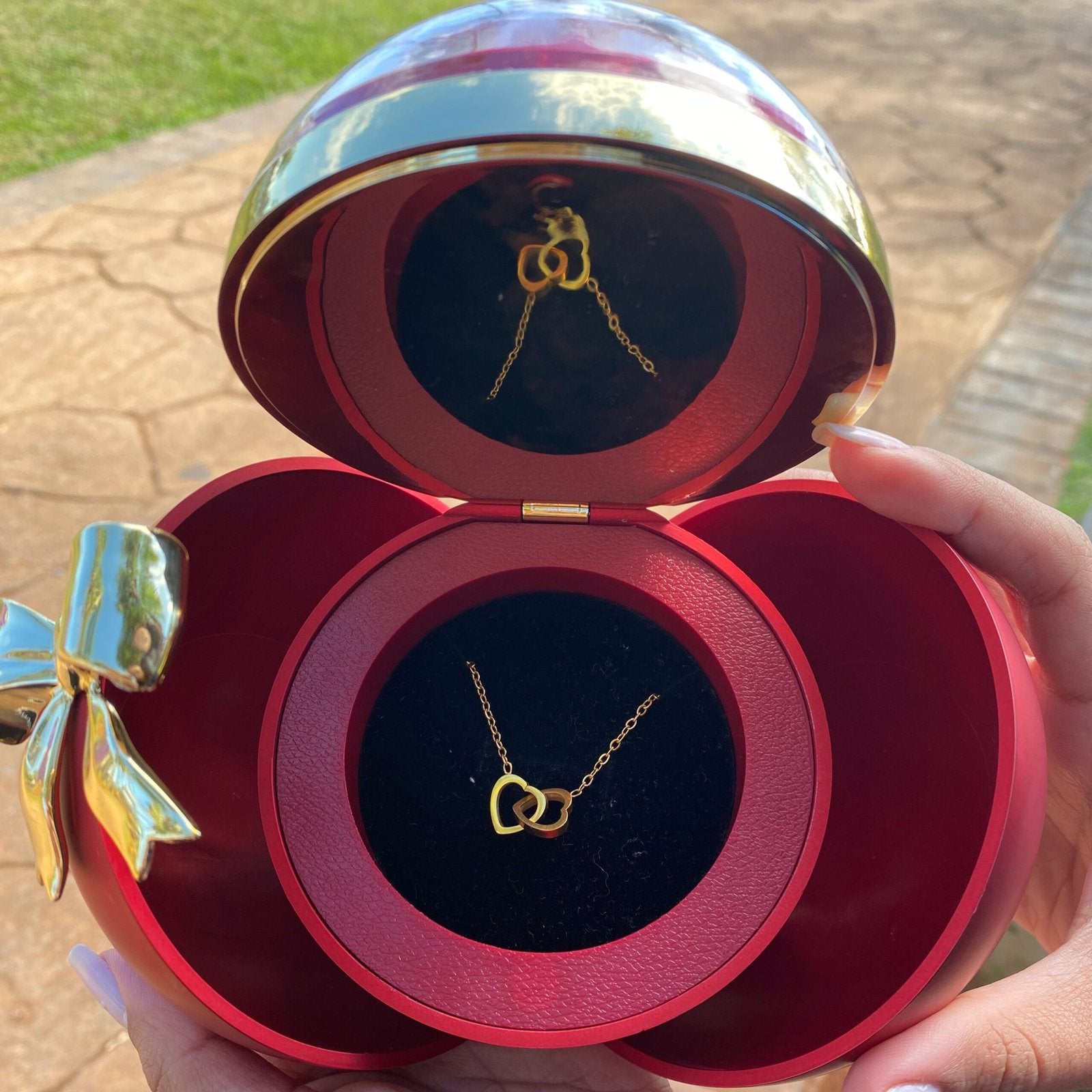Caixa Laço Eterno & Colar Dual Love Personalizado