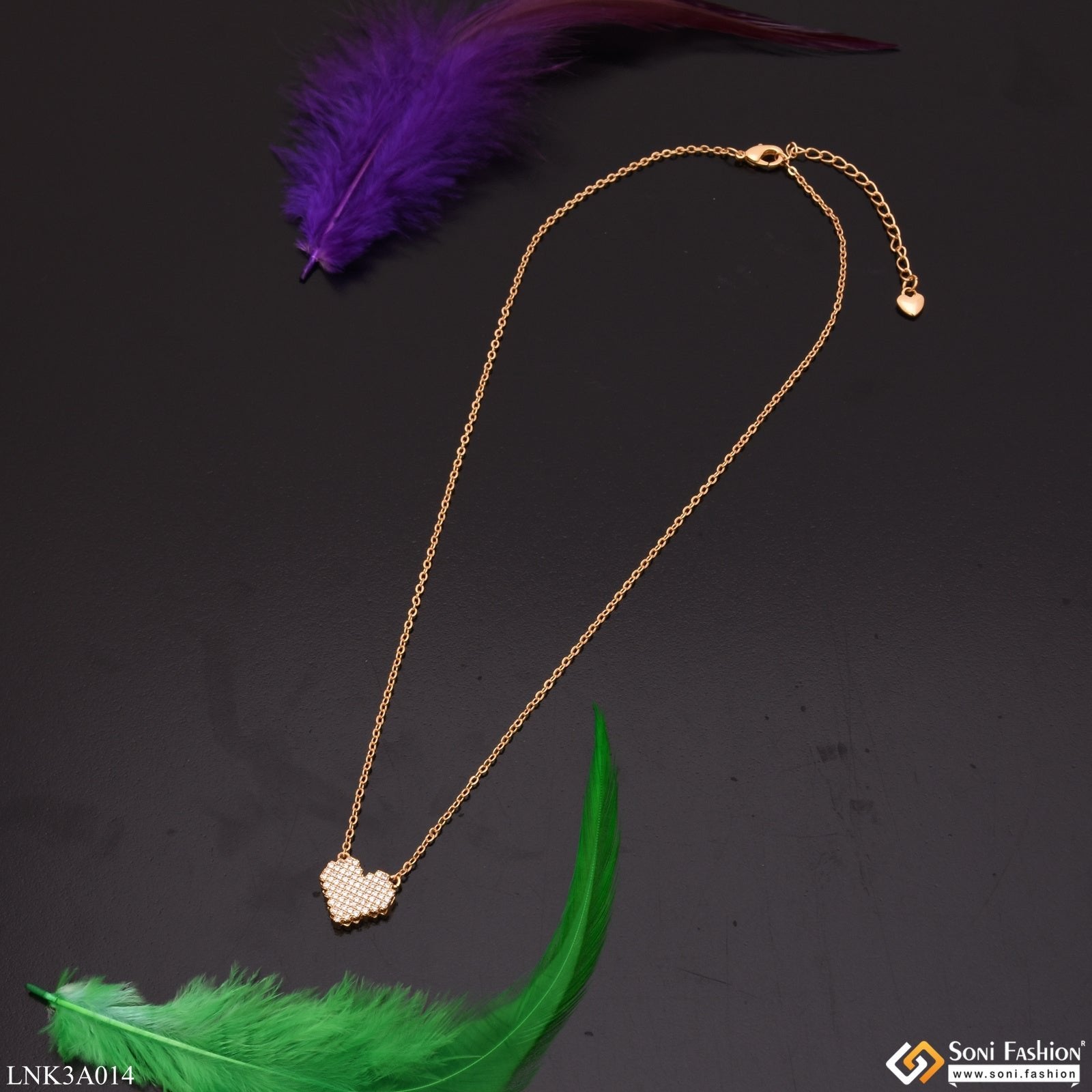 Caixa Rotativa Rosa Real & Colar Coração Em Pedras