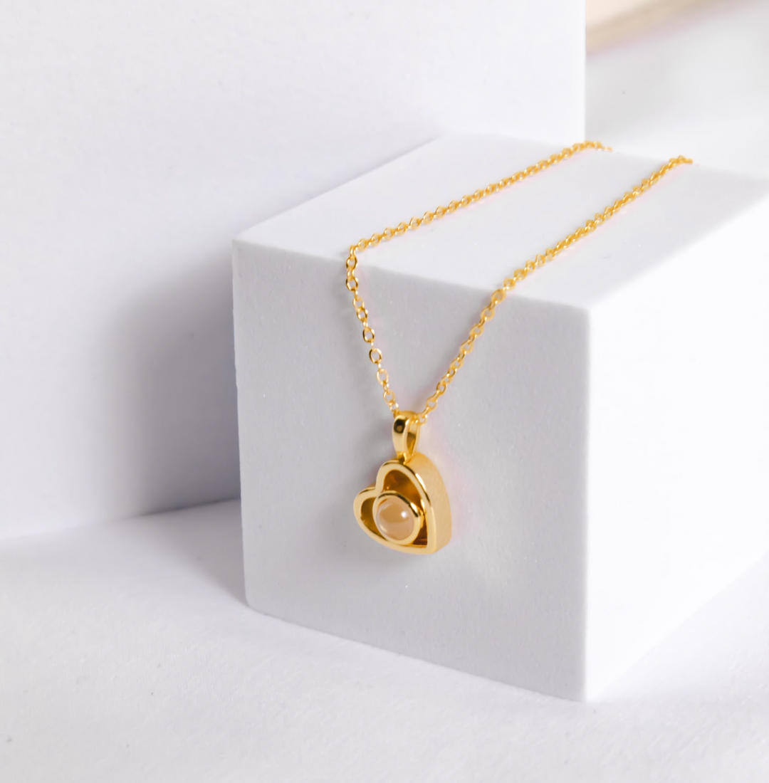 Urso Rotativo Com Rosa Real & Colar Projeção Com Foto