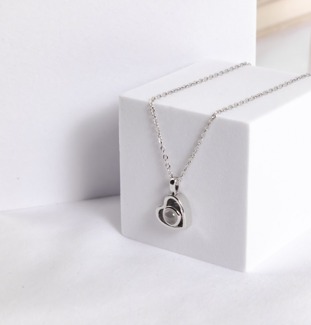 Urso Rotativo Com Rosa Real & Colar Projeção Com Foto