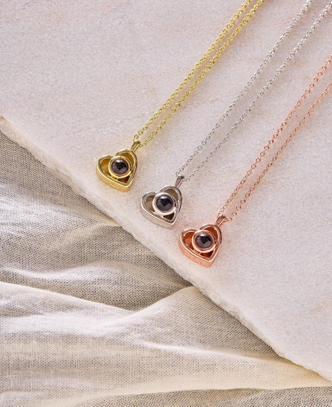 Urso Rotativo Com Rosa Real & Colar Projeção Com Foto