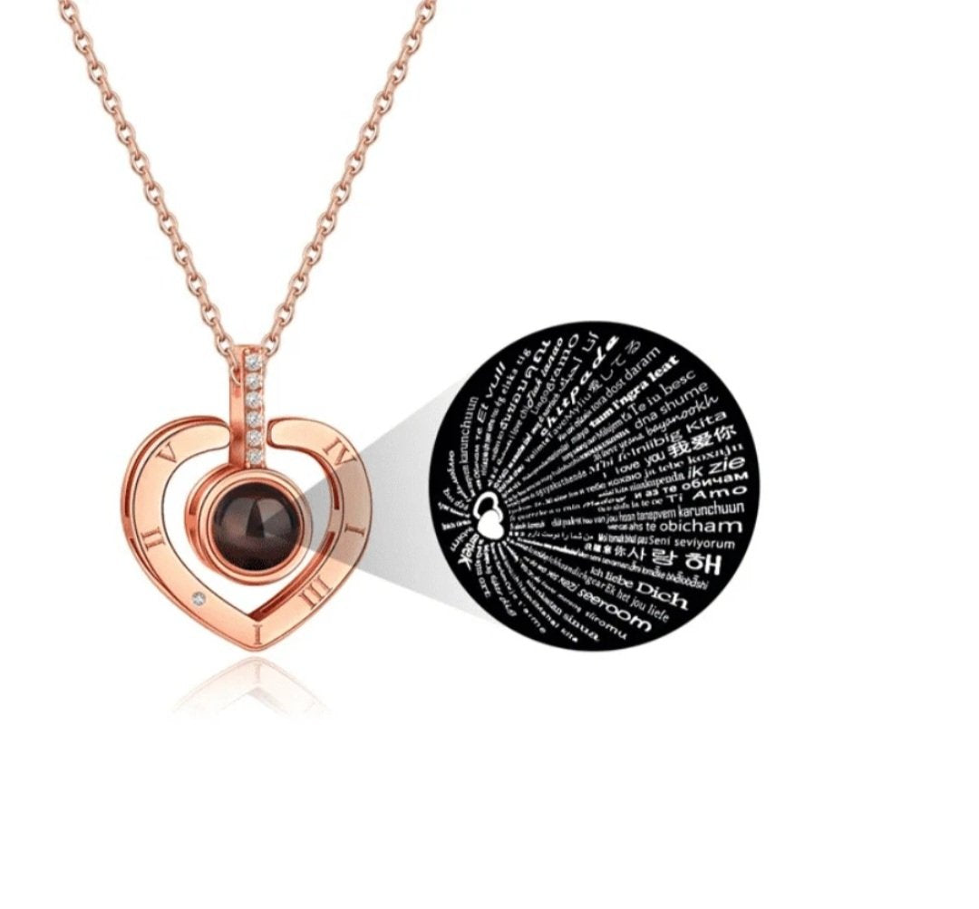 Colar Projeção Eu Te Amo Em 100 Idiomas