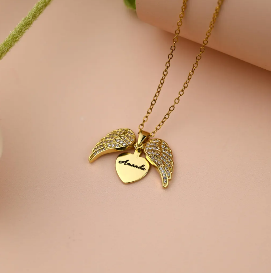 Colar Asas De Anjo Personalizavel