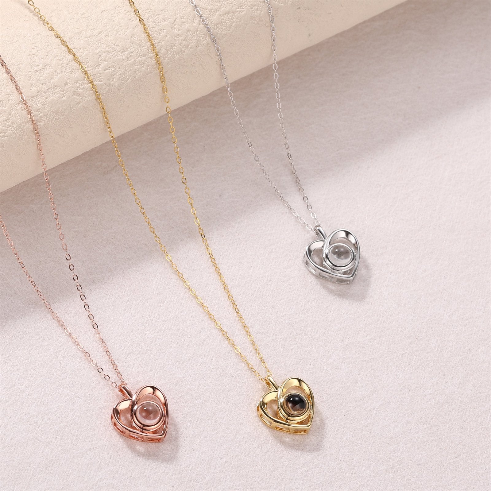 Caixa Rotativa Rosa Real & Colar Projeção Com Foto