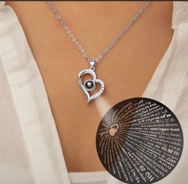 Colar Projeção Eu Te Amo Em 100 Idiomas