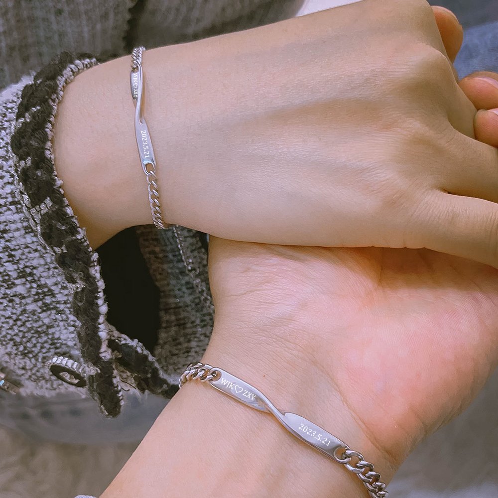 Pulseira Casal-Nome e Data