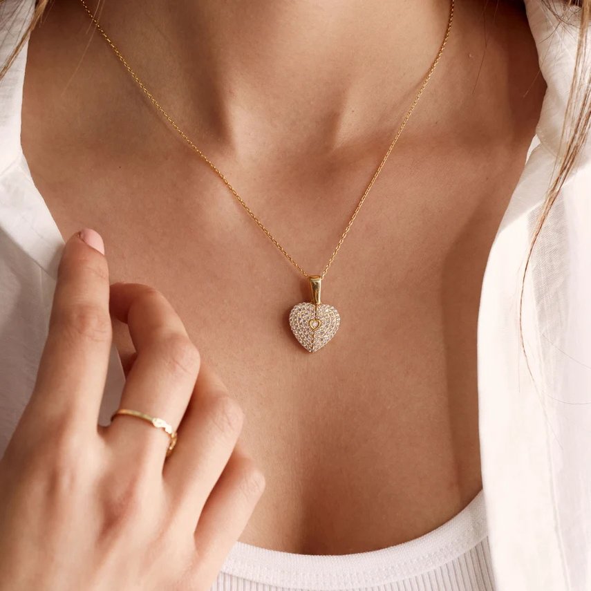 Colar Coração De Zircônia Personalizado