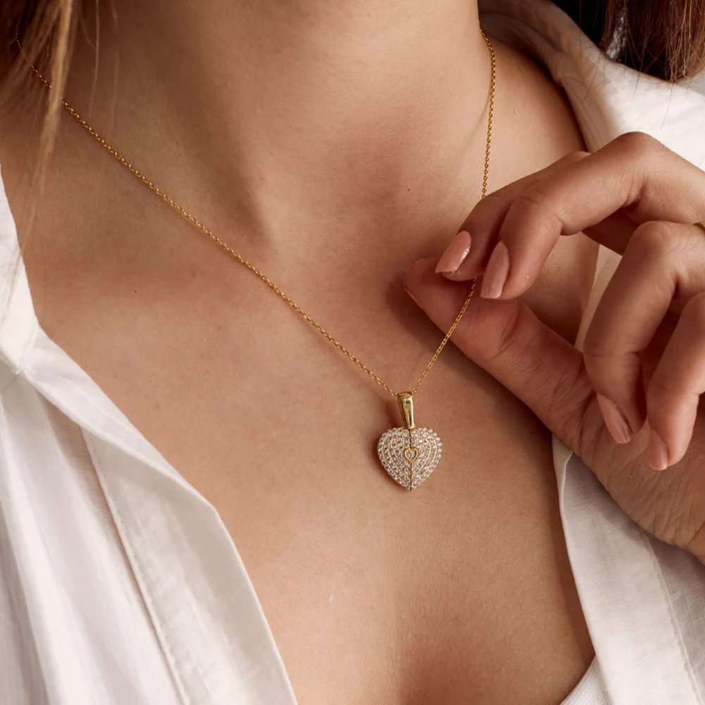 Colar Coração De Zircônia Personalizado