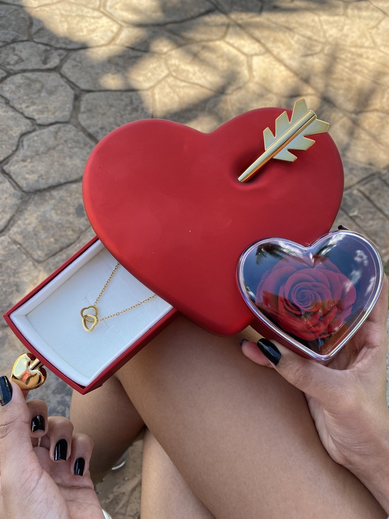 Caixa Cupido & Colar Dual Love Personalizavel