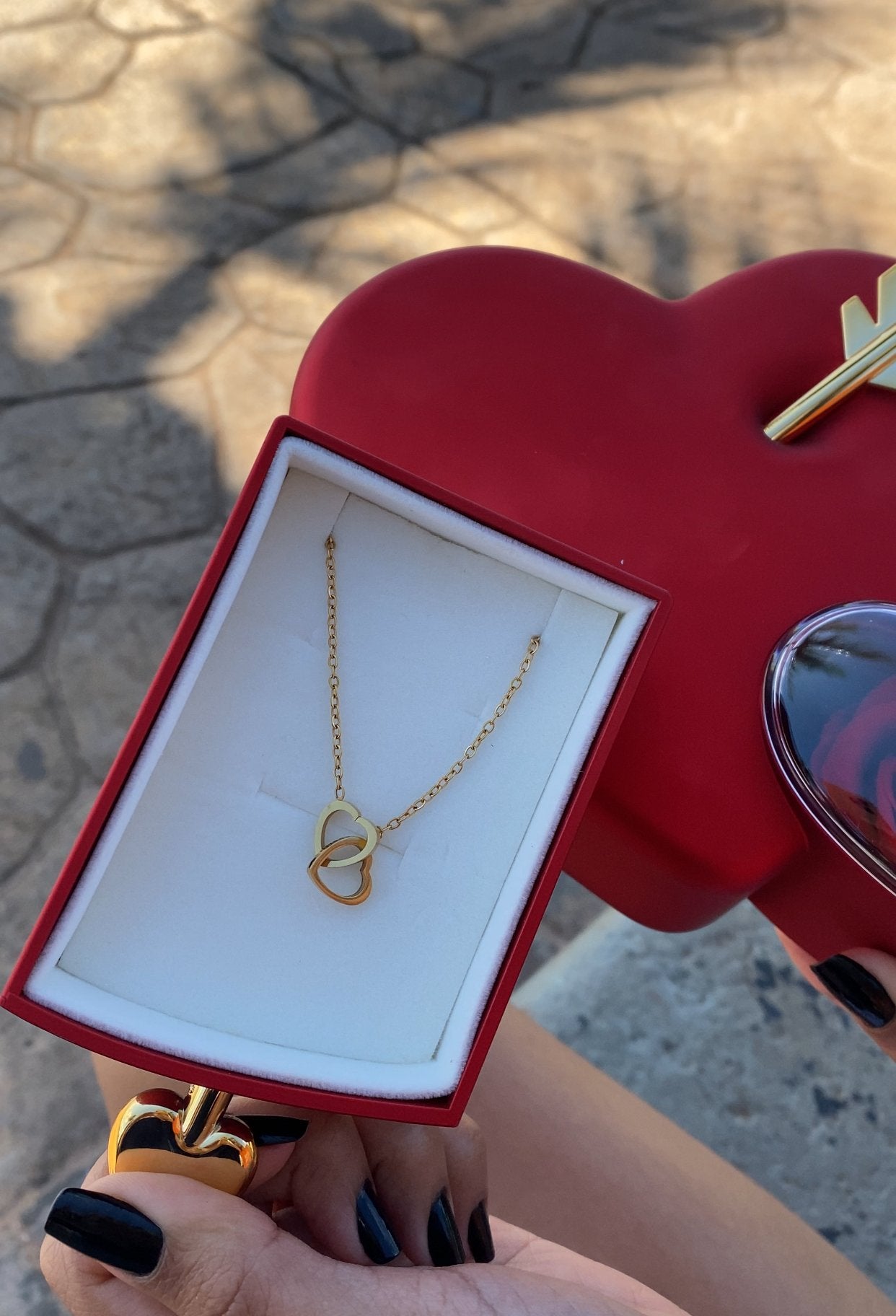 Caixa Cupido & Colar Dual Love Personalizavel