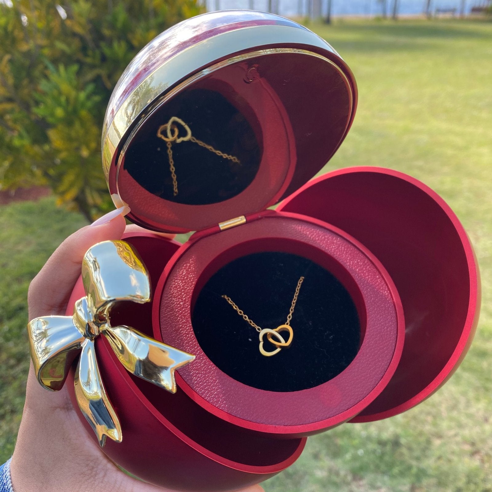 Caixa Laço Eterno & Colar Dual Love Personalizado