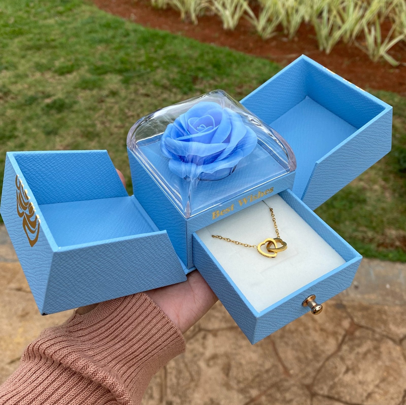 Caixa Com Rosa & Colar Dual Love Personalizado