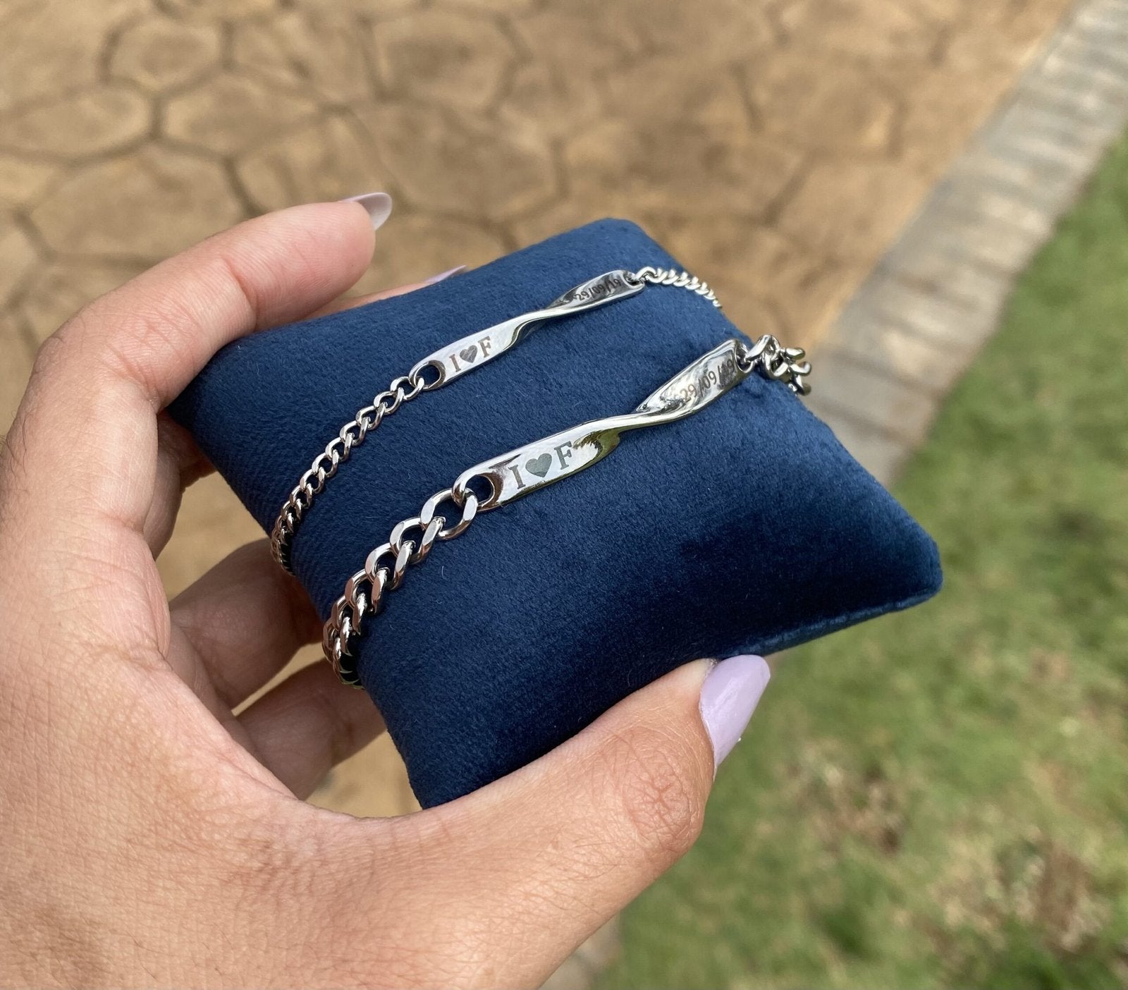 Pulseira Casal-Nome e Data