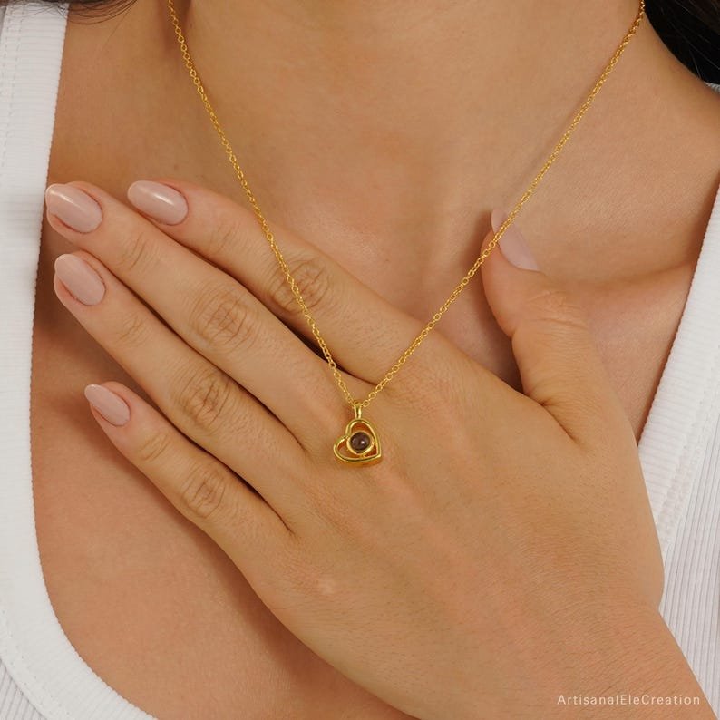 Caixa Rotativa Rosa Real & Colar Projeção Com Foto