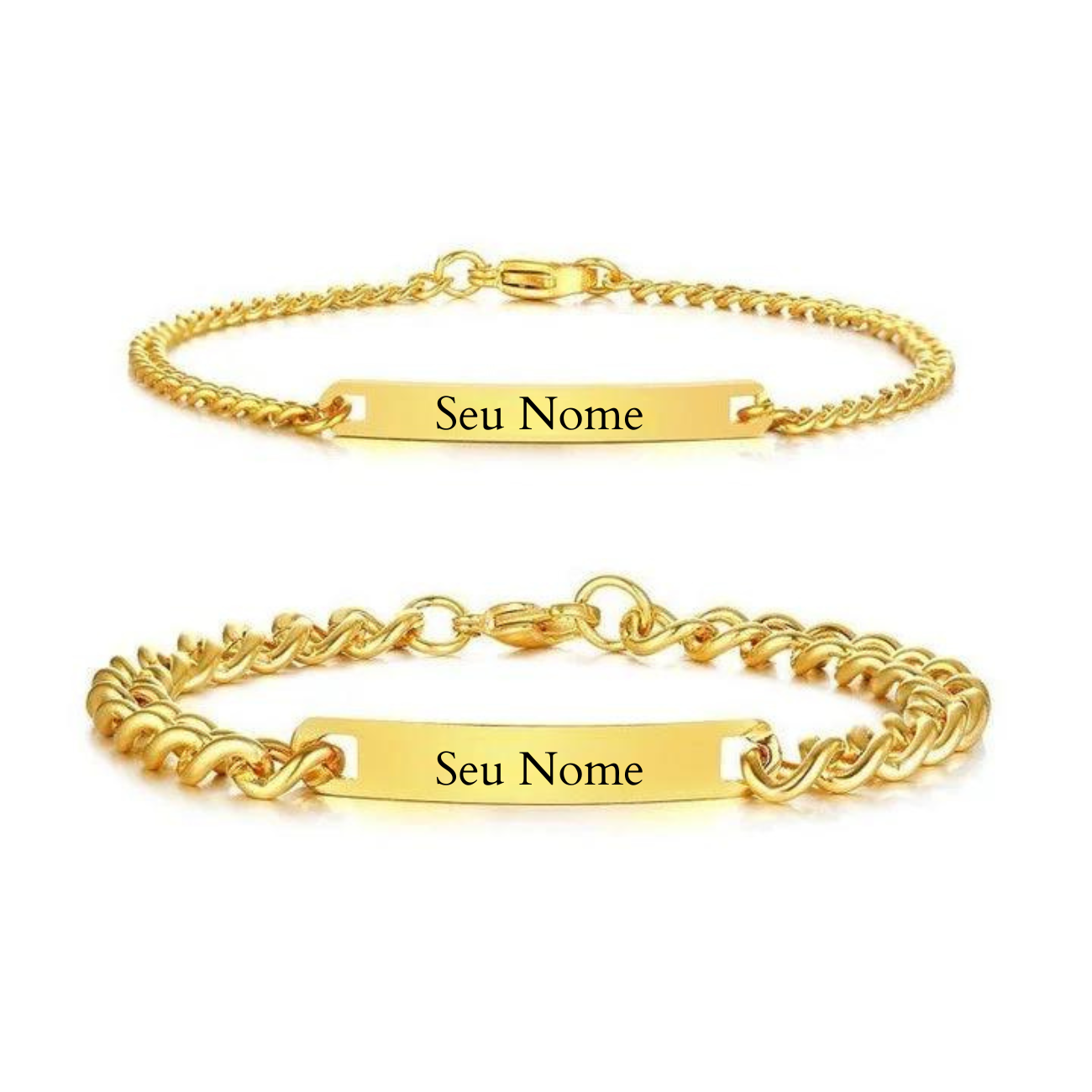 Pulseira Para Casais Com Nomes Gravados